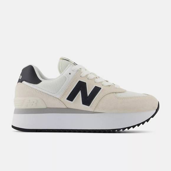 NEW NEW BALANCE women’s wl574zah sneaker in beige white - Picture 1 of 6